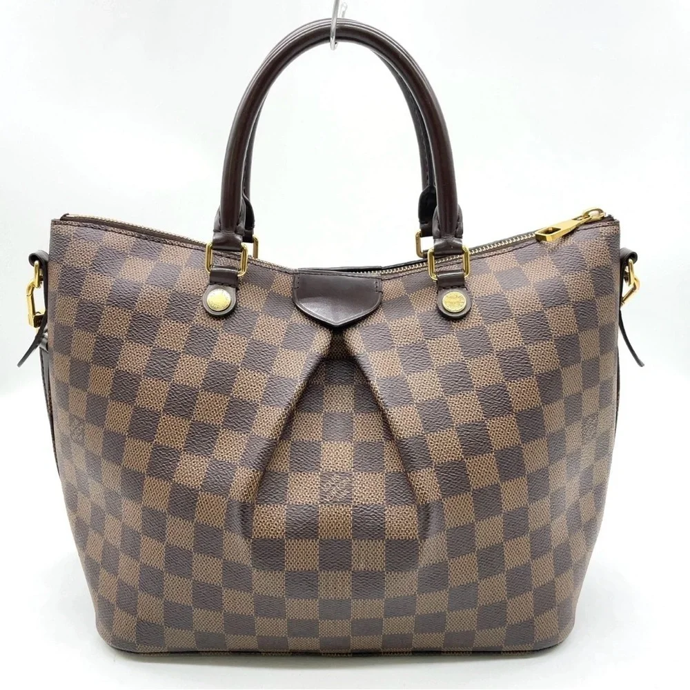 Auth Louis Vuitton Damier Ebene Siena PM 2Way Bag W/Box/Dust Bag